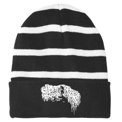 Sick Music For Sick Cunts Striped Beanie with Solid Band