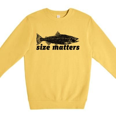 Size Matters Funny Fishing Fisher Funny Novelty Funny Gift Premium Crewneck Sweatshirt