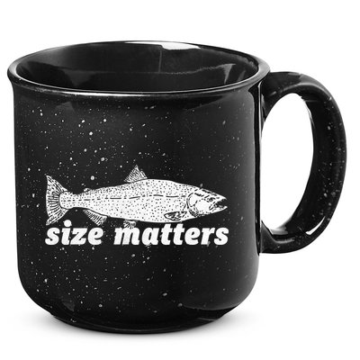 Size Matters Funny Fishing Fisher Funny Novelty Funny Gift 15oz Campfire Ceramic Mug
