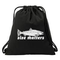 Size Matters Funny Fishing Fisher Funny Novelty Funny Gift Drawstring Bag