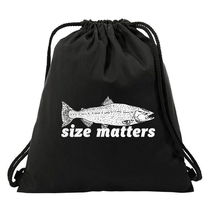 Size Matters Funny Fishing Fisher Funny Novelty Funny Gift Drawstring Bag