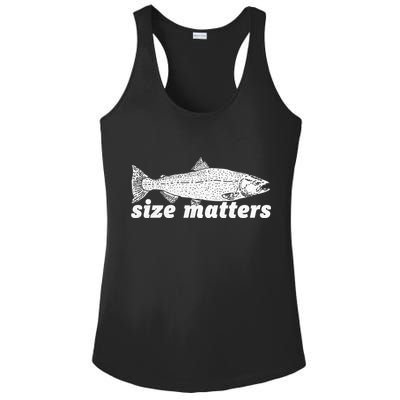 Size Matters Funny Fishing Fisher Funny Novelty Funny Gift Ladies PosiCharge Competitor Racerback Tank