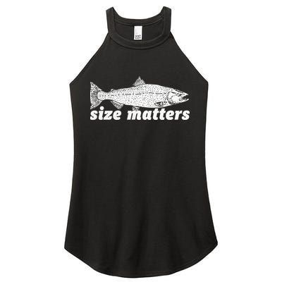 Size Matters Funny Fishing Fisher Funny Novelty Funny Gift Women's Perfect Tri Rocker Tank