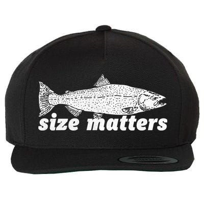 Size Matters Funny Fishing Fisher Funny Novelty Funny Gift Wool Snapback Cap