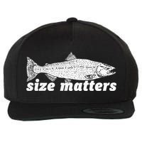 Size Matters Funny Fishing Fisher Funny Novelty Funny Gift Wool Snapback Cap