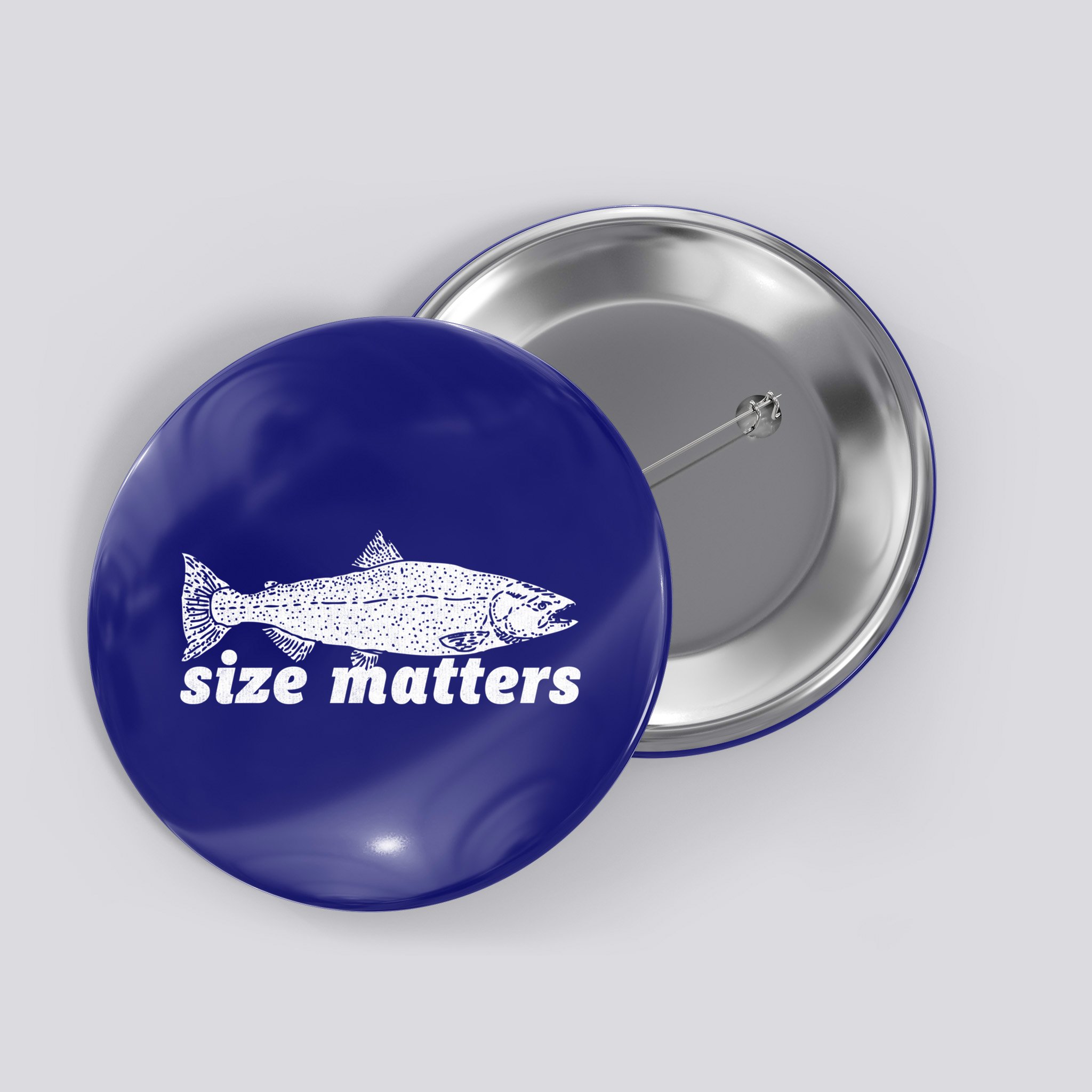 Size Matters Funny Fishing Fisher Funny Novelty Funny Gift Button