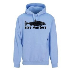 Size Matters Funny Fishing Fisher Funny Novelty Funny Gift Unisex Surf Hoodie