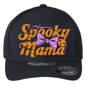 Spooky Mama Funny Mom Halloween Ghost Witch Bat Gift Flexfit Unipanel Trucker Cap