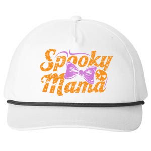 Spooky Mama Funny Mom Halloween Ghost Witch Bat Gift Snapback Five-Panel Rope Hat