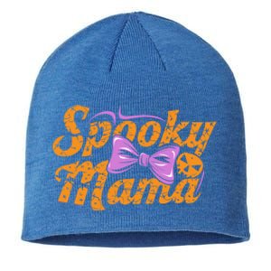 Spooky Mama Funny Mom Halloween Ghost Witch Bat Gift Sustainable Beanie