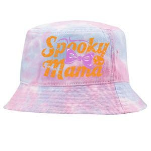 Spooky Mama Funny Mom Halloween Ghost Witch Bat Gift Tie-Dyed Bucket Hat