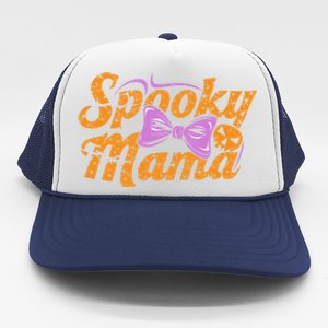 Spooky Mama Funny Mom Halloween Ghost Witch Bat Gift Trucker Hat