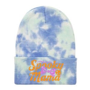 Spooky Mama Funny Mom Halloween Ghost Witch Bat Gift Tie Dye 12in Knit Beanie