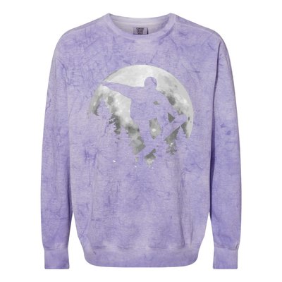 Snowboard Moon Funny Freestyle Snowboarding Colorblast Crewneck Sweatshirt