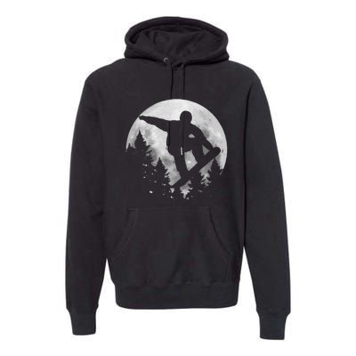 Snowboard Moon Funny Freestyle Snowboarding Premium Hoodie