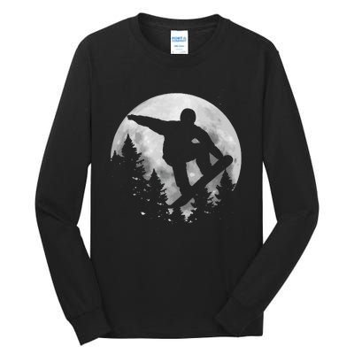 Snowboard Moon Funny Freestyle Snowboarding Tall Long Sleeve T-Shirt