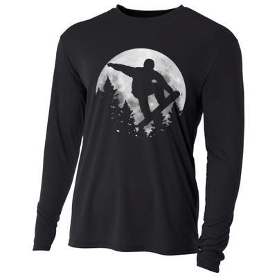 Snowboard Moon Funny Freestyle Snowboarding Cooling Performance Long Sleeve Crew