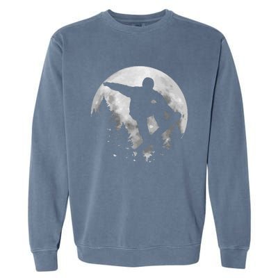 Snowboard Moon Funny Freestyle Snowboarding Garment-Dyed Sweatshirt