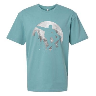 Snowboard Moon Funny Freestyle Snowboarding Sueded Cloud Jersey T-Shirt