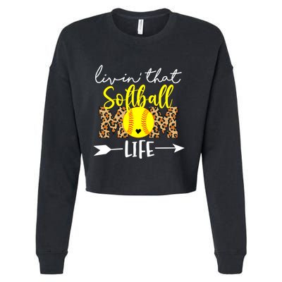 Softball Mom Funny Gift Softball Mom Gear Softball Mom Cute Gift Cropped Pullover Crew