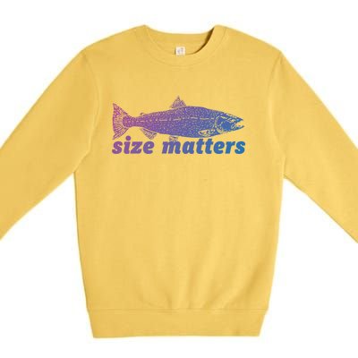 Size Matters Funny Fishing Fisher Funny Novelty Funny Gift Premium Crewneck Sweatshirt