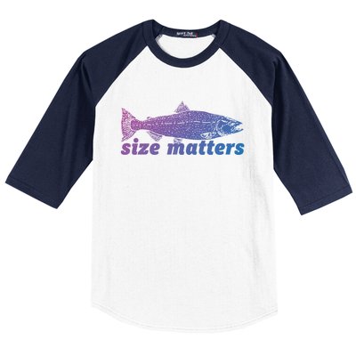 Size Matters Funny Fishing Fisher Funny Novelty Funny Gift Baseball Sleeve Shirt