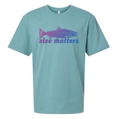 Size Matters Funny Fishing Fisher Funny Novelty Funny Gift Sueded Cloud Jersey T-Shirt