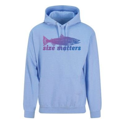 Size Matters Funny Fishing Fisher Funny Novelty Funny Gift Unisex Surf Hoodie