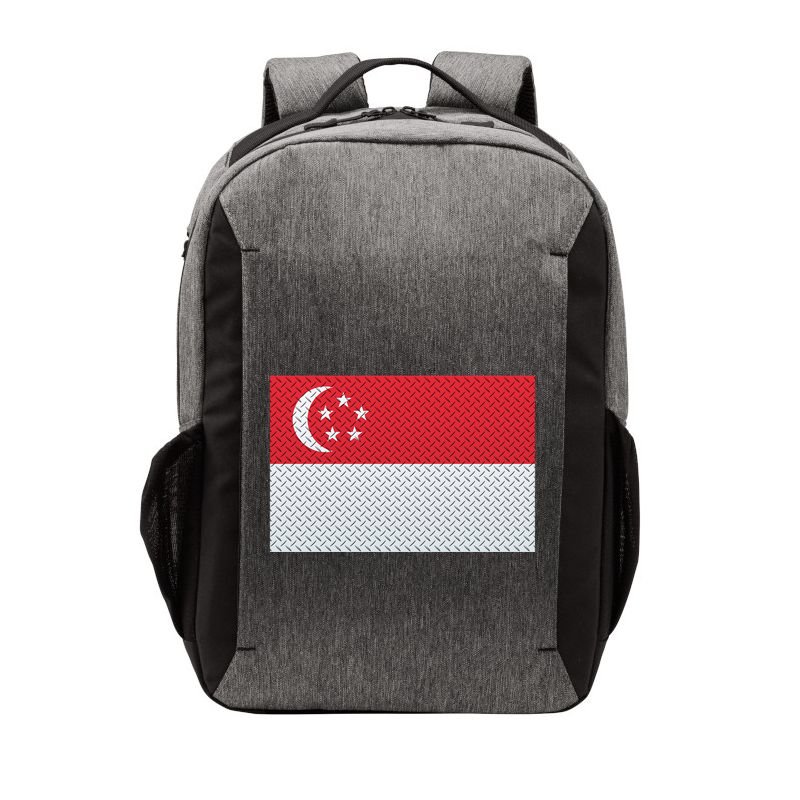 Singapore Metal Flag Shield Vector Backpack