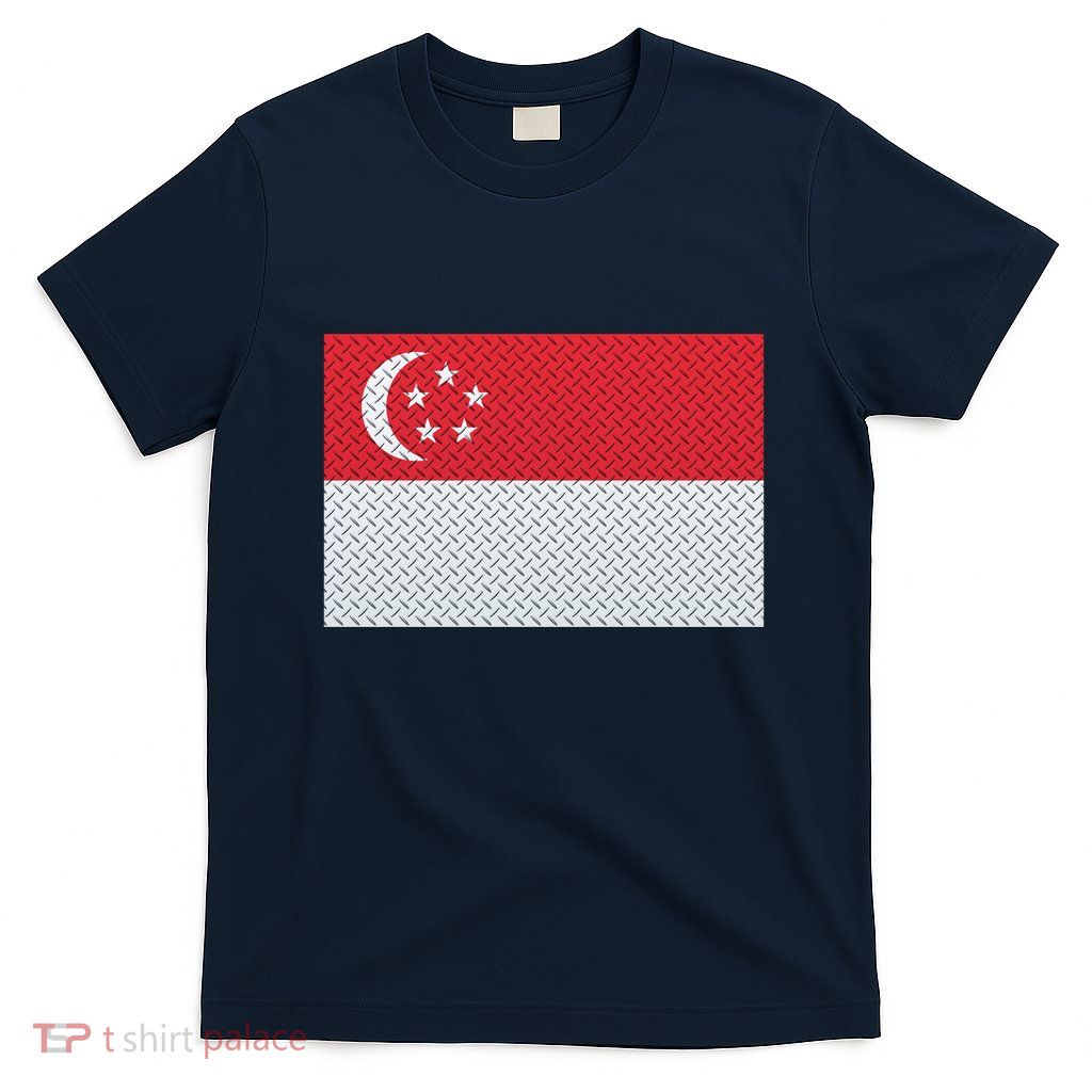Singapore Metal Flag Shield T-Shirt