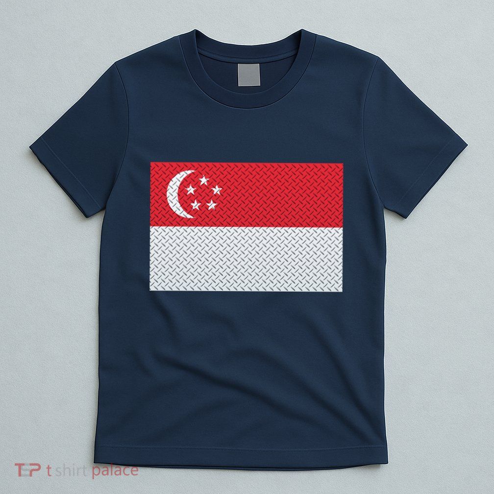 Singapore Metal Flag Shield T-Shirt