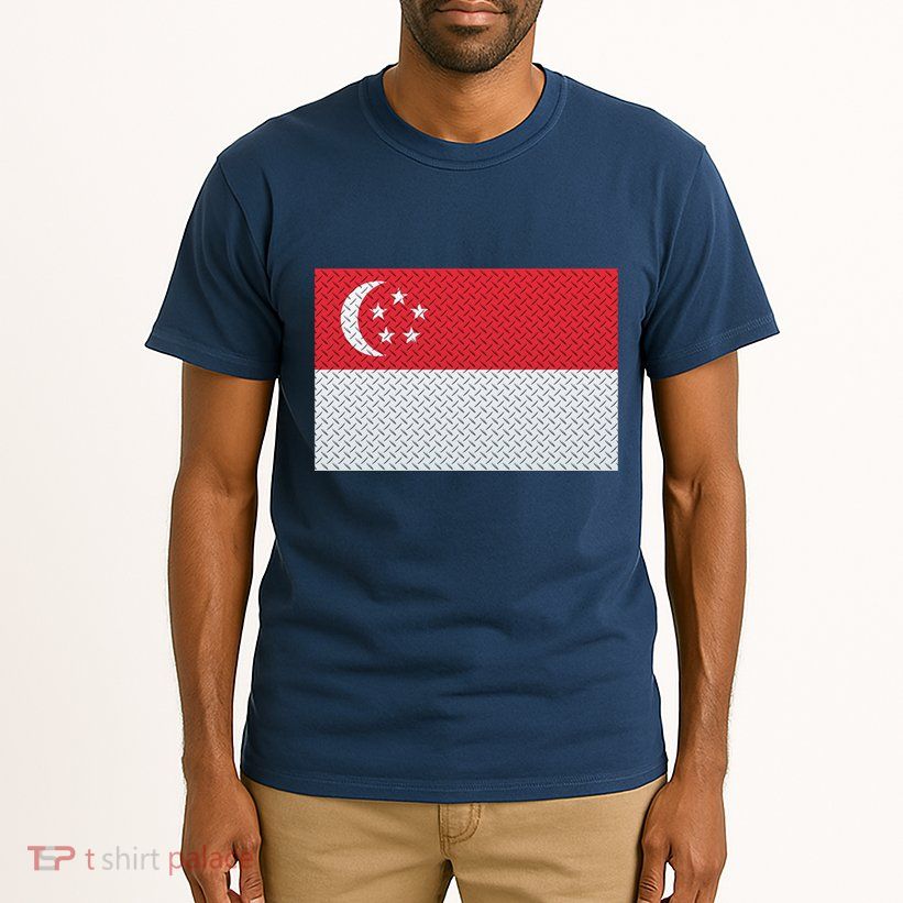 Singapore Metal Flag Shield Tall T-Shirt