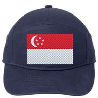 Singapore Metal Flag Shield 7-Panel Snapback Hat