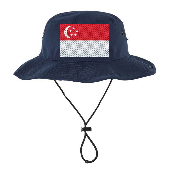 Singapore Metal Flag Shield Legacy Cool Fit Booney Bucket Hat