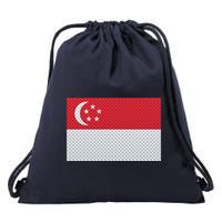 Singapore Metal Flag Shield Drawstring Bag