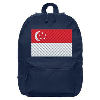 Singapore Metal Flag Shield 16 in Basic Backpack