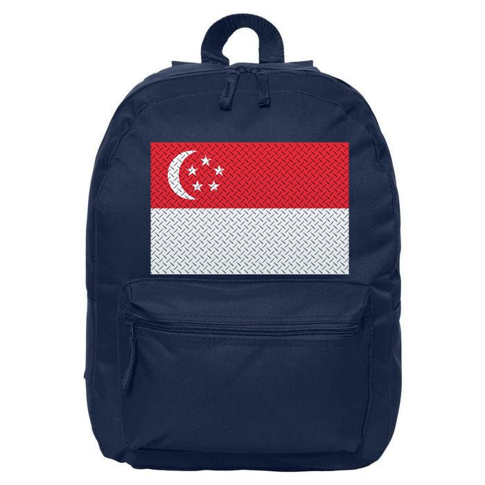Singapore Metal Flag Shield 16 in Basic Backpack