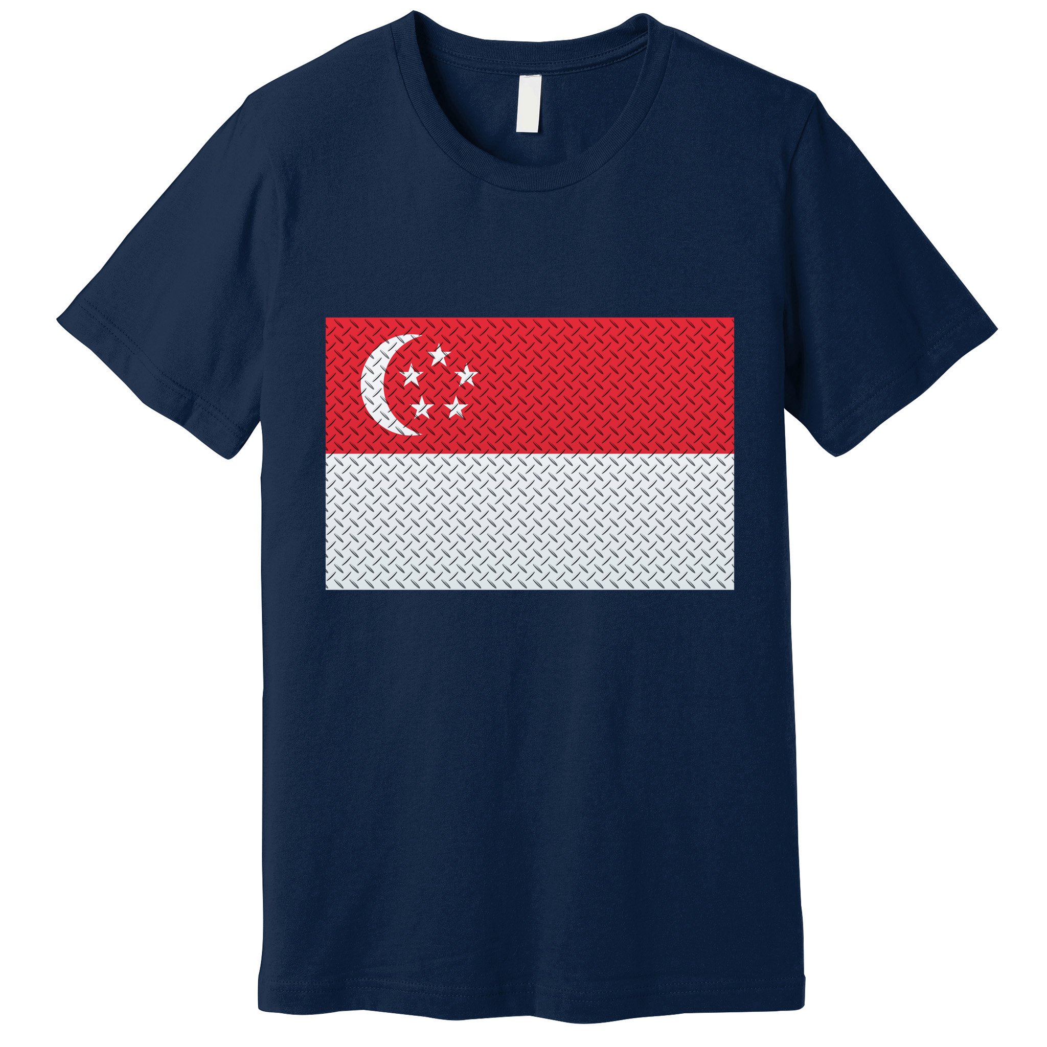 Singapore Metal Flag Shield Premium T-Shirt