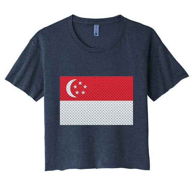 Singapore Metal Flag Shield Crop Top
