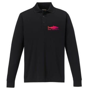 Size Matters Funny Fishing Fisher Funny Novelty Funny Gift Performance Long Sleeve Polo