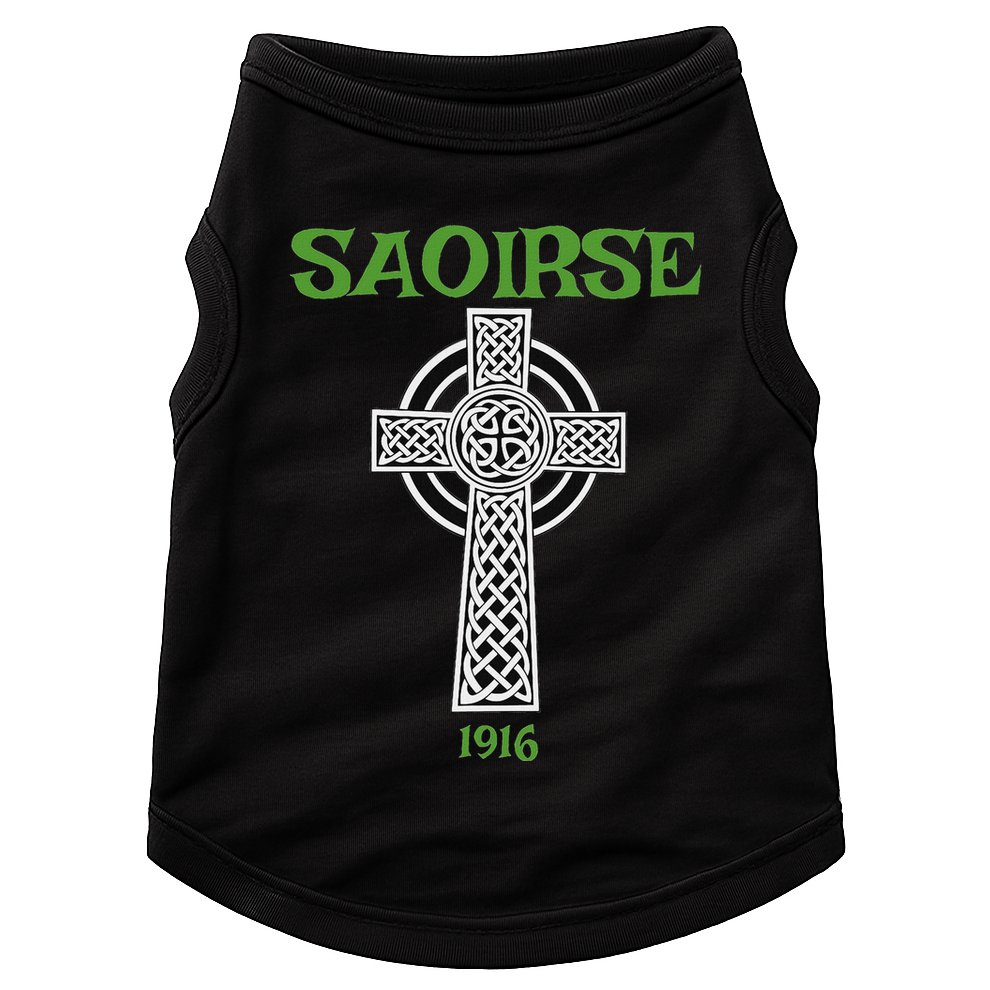 Saoirse Meaning Freedom Irish Republican With Celtic Cross Doggie Tank
