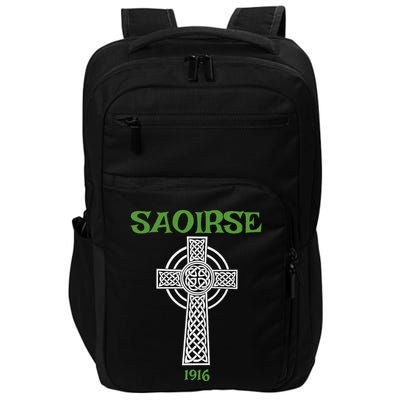 Saoirse Meaning Freedom Irish Republican With Celtic Cross Impact Tech Backpack