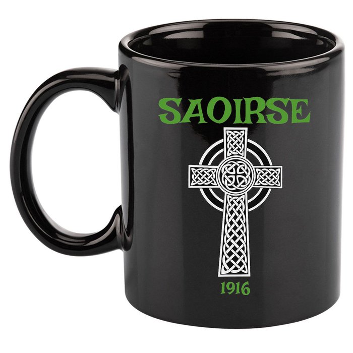 Saoirse Meaning Freedom Irish Republican With Celtic Cross 11oz C Handle Ceramic Mug