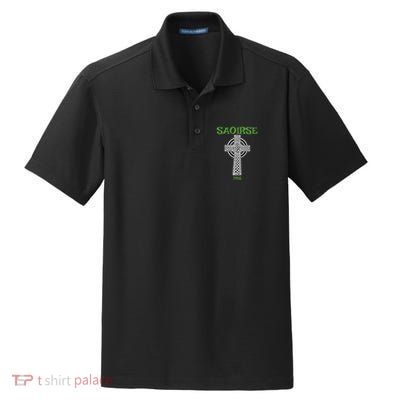Saoirse Meaning Freedom Irish Republican With Celtic Cross Dry Zone Grid Polo
