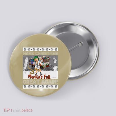 Sorry MericaS Full Funny Trump Maga Ugly Sweater Christmas Button