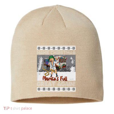 Sorry MericaS Full Funny Trump Maga Ugly Sweater Christmas Sustainable Beanie
