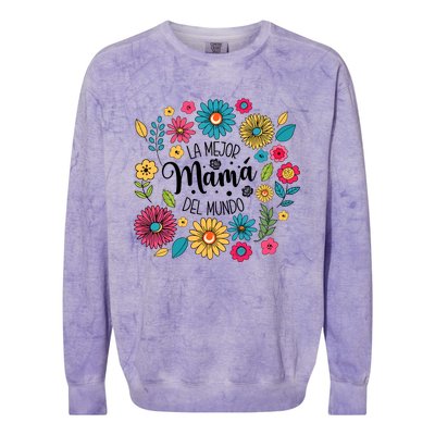 Spanish Mom Floral Flower Family Colorblast Crewneck Sweatshirt