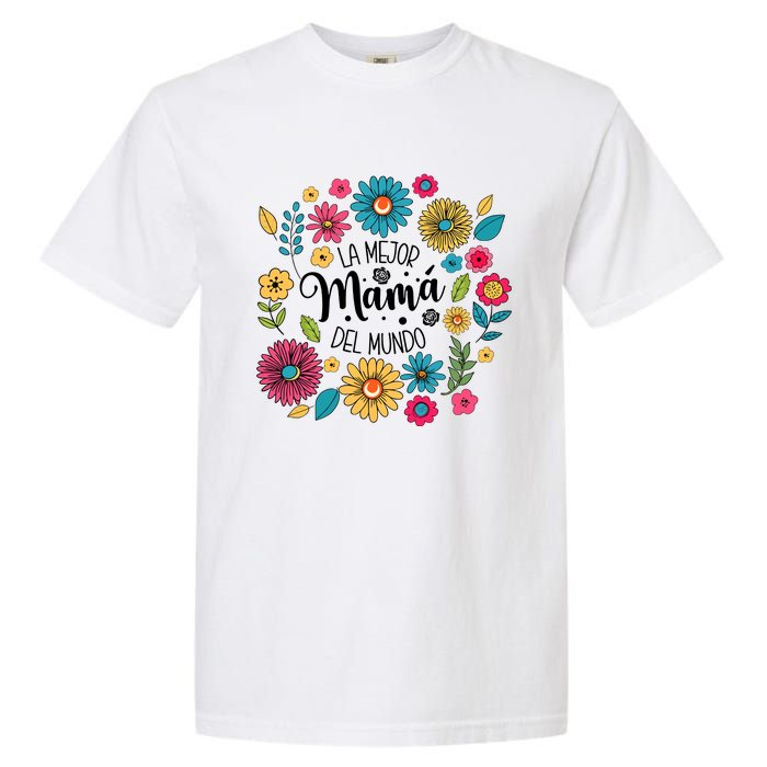 Spanish Mom Floral Flower Family Garment-Dyed Heavyweight T-Shirt