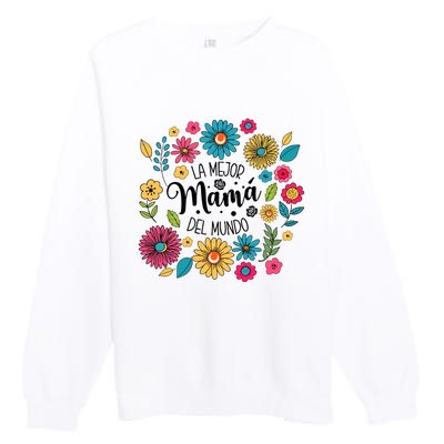 Spanish Mom Floral Flower Family Premium Crewneck Sweatshirt