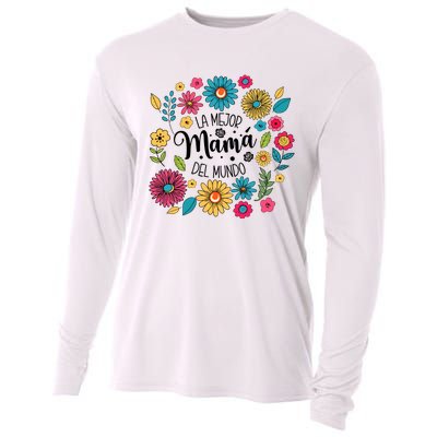 Spanish Mom Floral Flower Family Cooling Performance Long Sleeve Crew